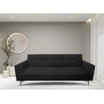 thumbnail image 2 of Sofa Cama Reclinable El Bazar Store Paris Terciopelo Negro Futón 3 posiciones Brazos movibles Sala, 2 of 8