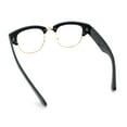 thumbnail image 7 of Retro Nerdy Thick Half Rim Hipster DJ Clear Lens Fashion Eyeglasses [Black Light Gold - Clear], 7 of 7