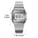 thumbnail image 3 of Reloj de pulsera digital con banda de acero inoxidable, resistente al agua hasta 30 m, estilo vintage, alarma, fecha, pantalla retroiluminada para hombres y mujeres., 3 of 9