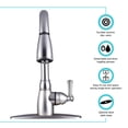thumbnail image 2 of Grifo de Cocina Dura Faucet DF-PK160-SN Níquel Satinado, 2 of 8