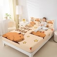 thumbnail image 4 of Erosebridal Kawaii Capybara Kid Bed Sheets, Cartoon Stars Print King Sheets, 4-Piece, 4 of 5