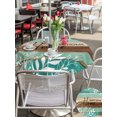 thumbnail image 5 of Outdoor Tablecloths with Umbrella Hole & Zipper, Vintage Teal Turquoise Round Tablecloth 54 Inch, Farmhouse Florals Leaf Coastal Home Waterproof Table Cloth, Patio/Pool/Picnic Table Covers, 5 of 8