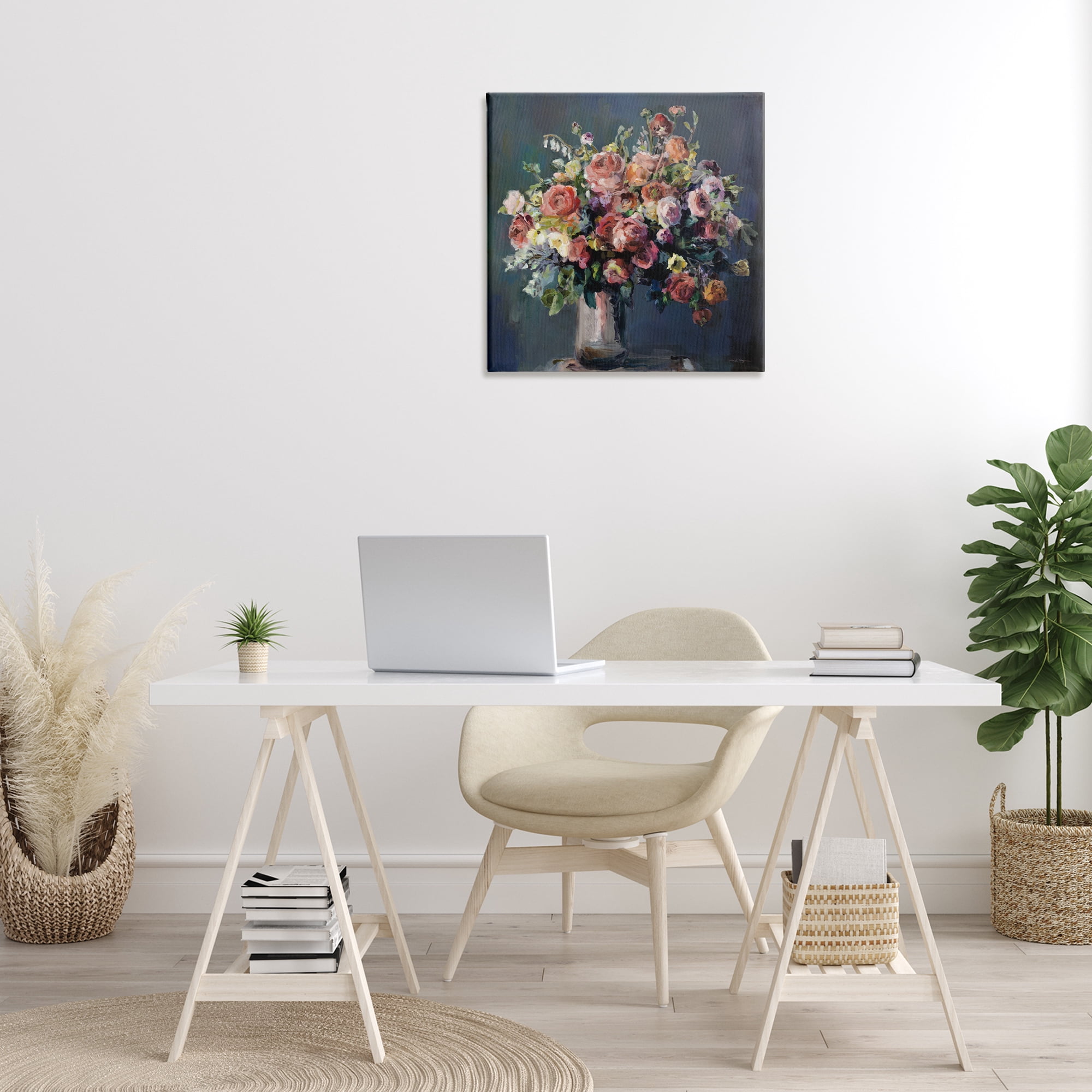 Stupell Industries Abundant Dark Bouquet Botanical & Floral Painting Gallery Wrapped Canvas Art Print Wall Art, 24 x 24