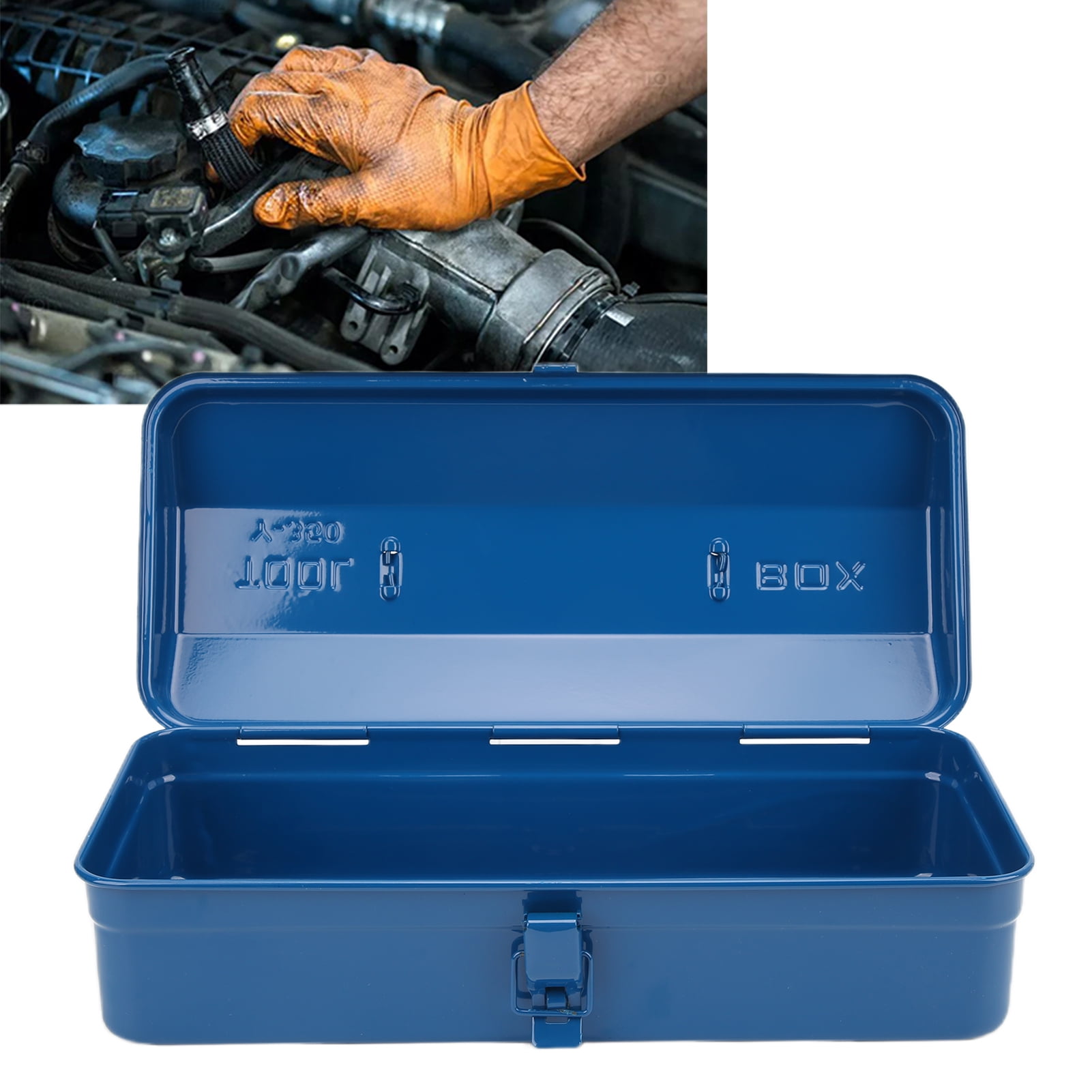Tool Storage Box, Durable Steel Portable Tool Carrying Case  for Car
