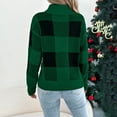 thumbnail image 6 of Fiaer Womens Sweater Turtleneck Plaid Long Sleeve Warm Knitted Pullover Loose Fit Thermal Comfort Trendy Casual Tops Green XL, 6 of 6