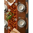 thumbnail image 5 of Orange Maple Leaves Fall Burlap Cotton Table Runner 13x60 Inches Long, Thanksgiving Orange Buffalo Plaid Farmhouse Table Runners, Outdoor Dining Tablecloths Decor for Baby Shower/Party/Wedding, 5 of 6