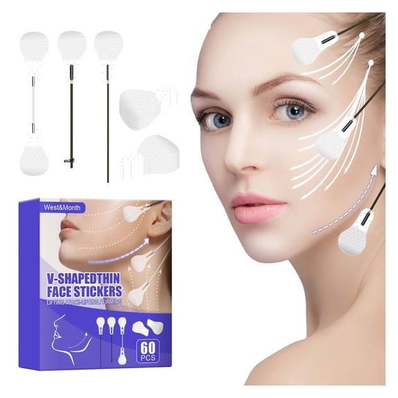 Face Lifting Patches, 60 Pcs, 1 Settape Instant Face and Lifting Face Paste 60Pcs Lifting Supplement Neck Lifting Lifting Tape Face, Easter Mother'S Day Gift Makeup Organizers