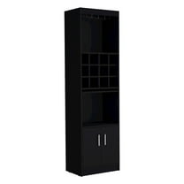 Tuhome Kevil Bar Cabinet Black MDF