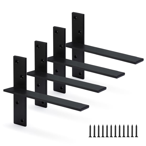 Soporte flotante Hardow Heavy Duty para estantes, 10 x 6,35 cm, paquete de 4