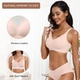 thumbnail image 2 of Bra OEAK para mujer, soporte inalámbrico para flexiones, cobertura total, color nude L, 2 of 8