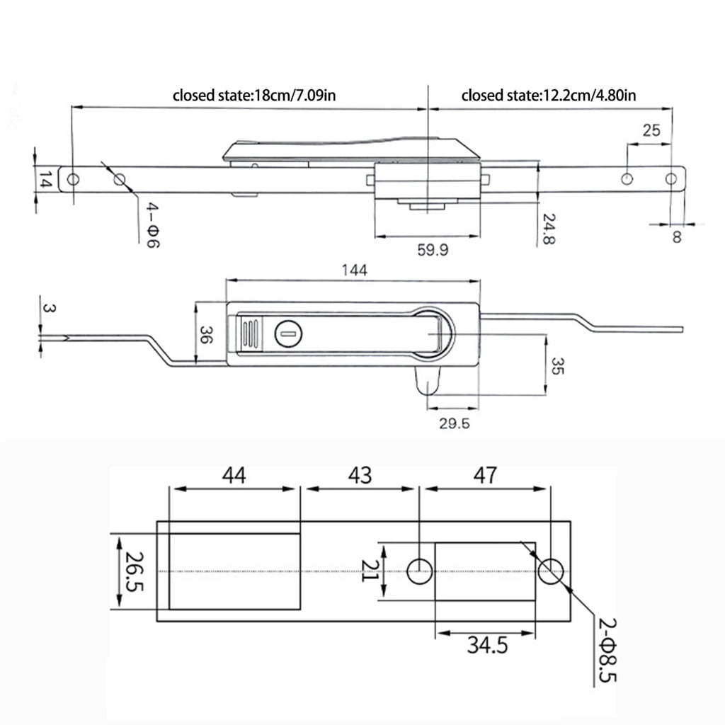 TIERPOP Connecting Rod Lock Replacement Zincs Alloys Distribution Boxes Lock Electrical Cabinet Door Lock Hardware Enduring