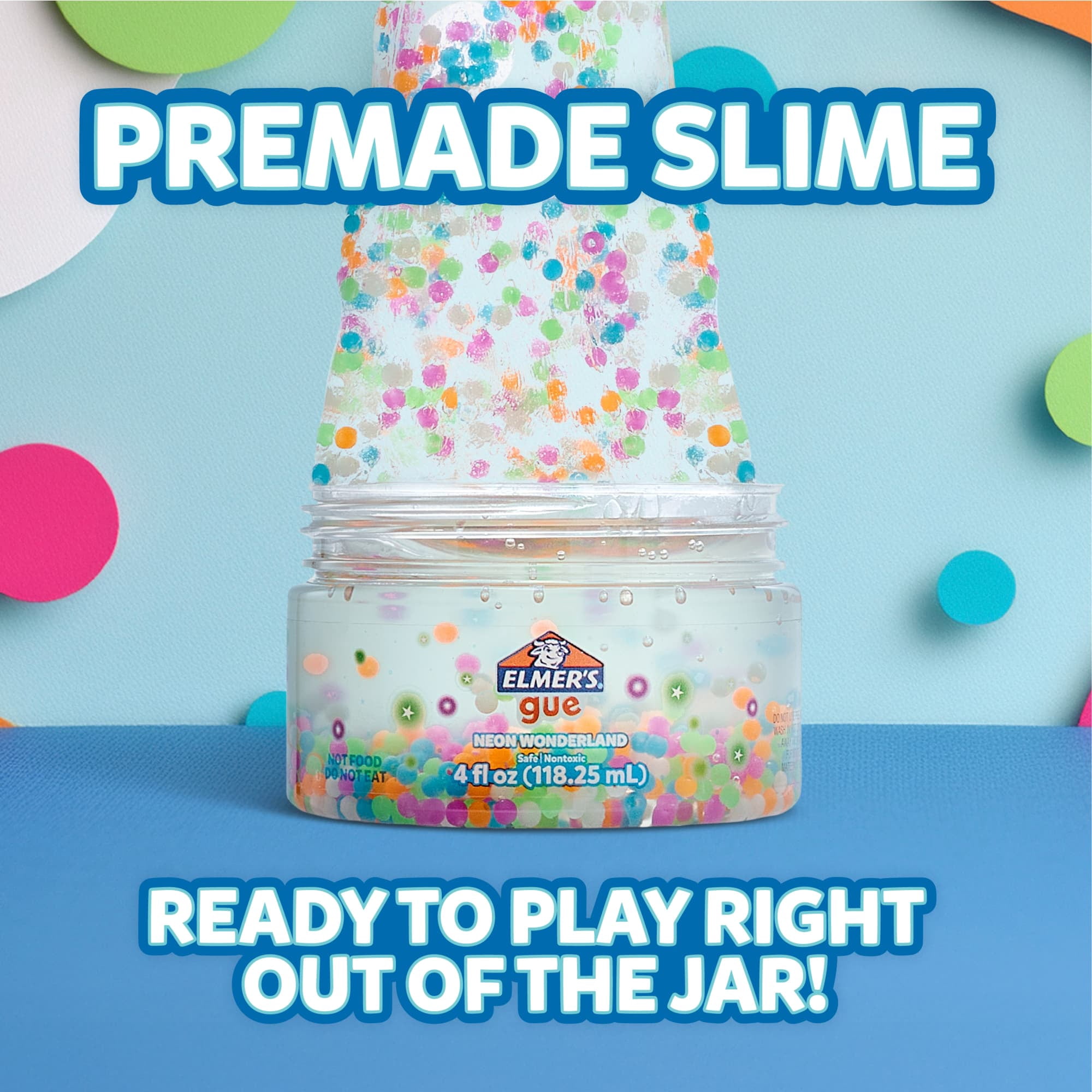(12 pack) Elmer's Gue Premade Slime, Neon Wonderland, Crunchy Slime, Clear Slime, Contains Glow-in-the-Dark Mix-Ins, 1 Count (4 oz)