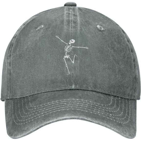 Skeleton Dancing Vintage Distressed Adjustable Washed Mens Dad Trucker Hat Funny Skull Baseball Ball Cap for Men