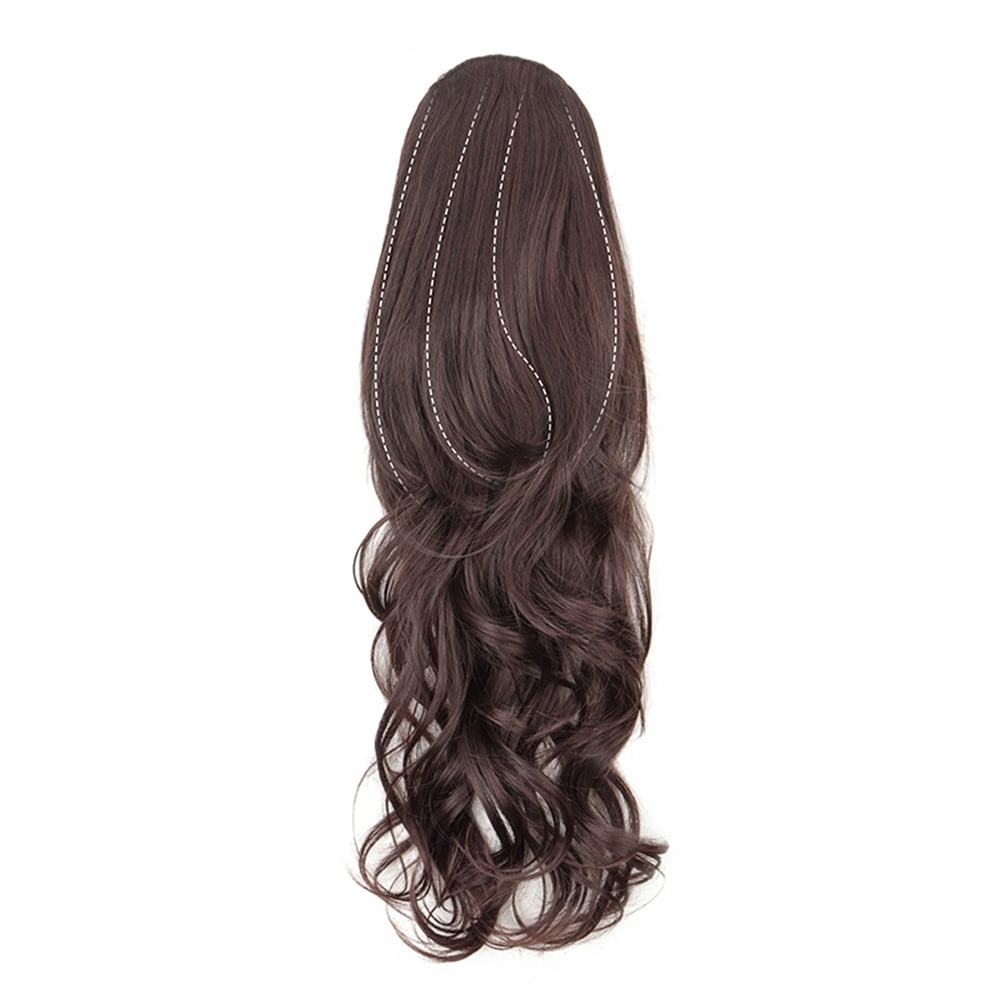 Drawstring Ponytail Hair Extension 22Inch Long Curly Layered Synthetic Fake Pony Tail Hairpieces for Women