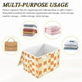 thumbnail image 6 of Yayeee Collapsible Cube Storage Bin with Lid Fabric Closet Decorative Basket with Handles, Orange Checkered Pattern, 6 of 7