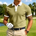 thumbnail image 2 of OIOLOYJM Golf Shirts for Men Short Sleeve Mesh Contrast Collar Casual Quick Dry Lightweight Polo Shirts Trendy Business Athletic Collared Tee Shirts Army Green 4XL, 2 of 6
