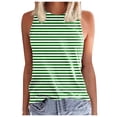 thumbnail image 1 of Gpoecd Camisole Rayée Mode Décontractée Sans Manches à Rayures pour Usage Quotidien et Superposition Camisoles pour Femmes 01_Green,TTTG, 1 of 4