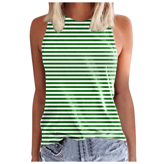 RUTAYY Women's Vest Casual Striped Sleeveless Camisole Comfortable Breathable Daily Layering Wear Trendy Vacation Tank Tops