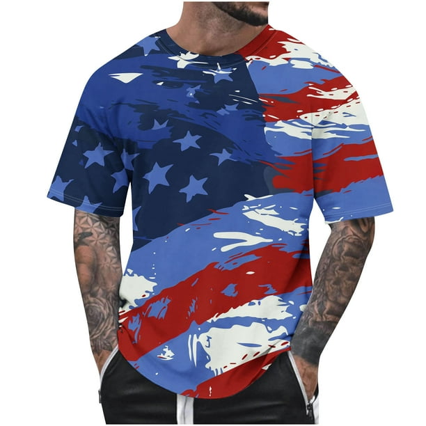 Blusas y camisas de manga corta con cuello en V, moda de verano, camiseta informal de cuello redondo estampada para hombre, top de algodón de imitación para hombre