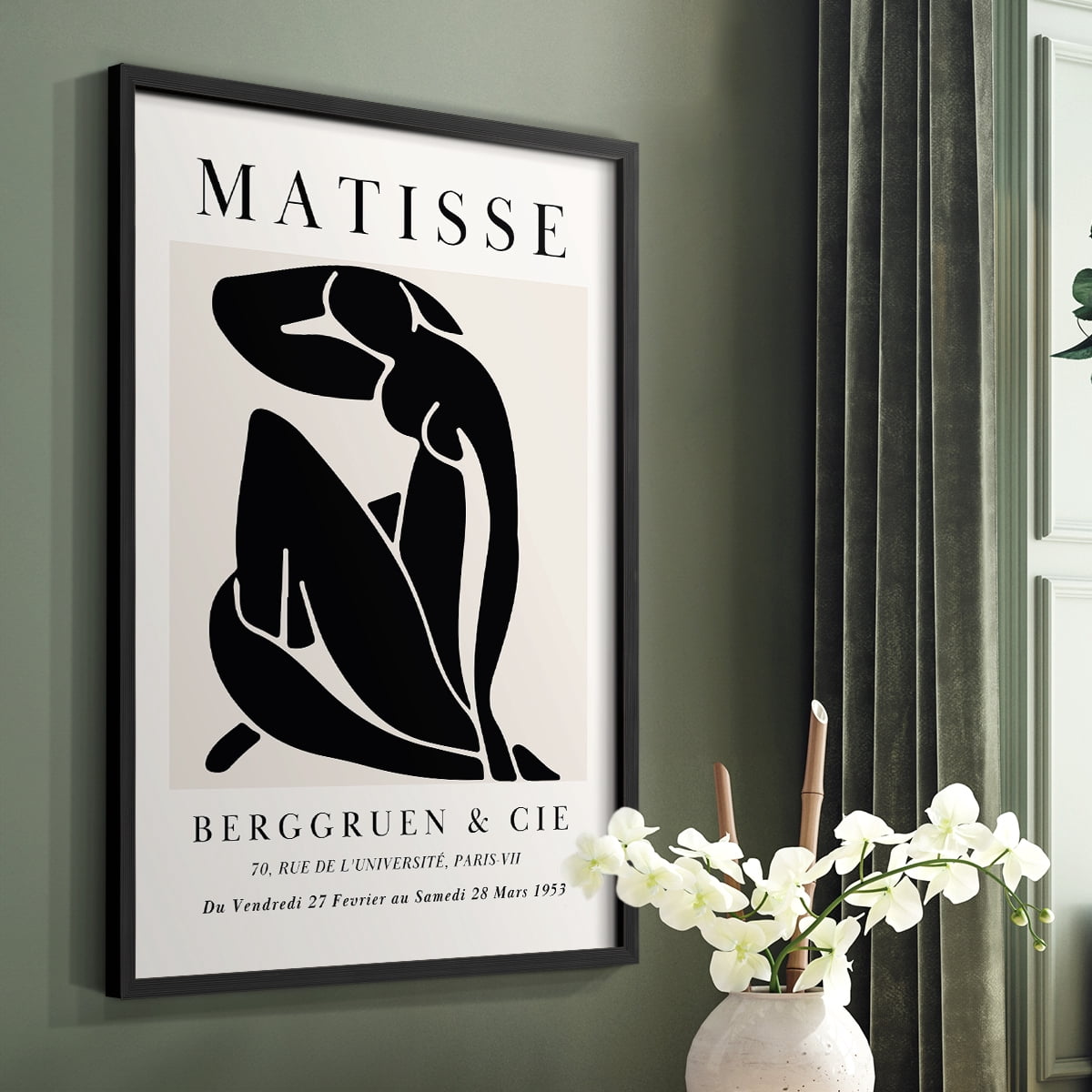 Matisse CDXC in Black Solid Wood Framed Print No Nail Hanging