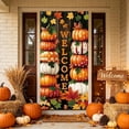 thumbnail image 5 of OutmaxHome Fall Theme Printing Door Cover, 35.4x70.8 Inch Vintage Decor Front Door Banner, Autumn Harvest Thanksgiving Halloween Front Door Decor, 5 of 6