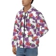 thumbnail image 3 of Kdxio Peonies Print Men Hoodies Casual Hoodies for Men with Zip Pockets Full Zip Long Sleeve Sweatshirt Sports Hooded Jacket-Medium, 3 of 5