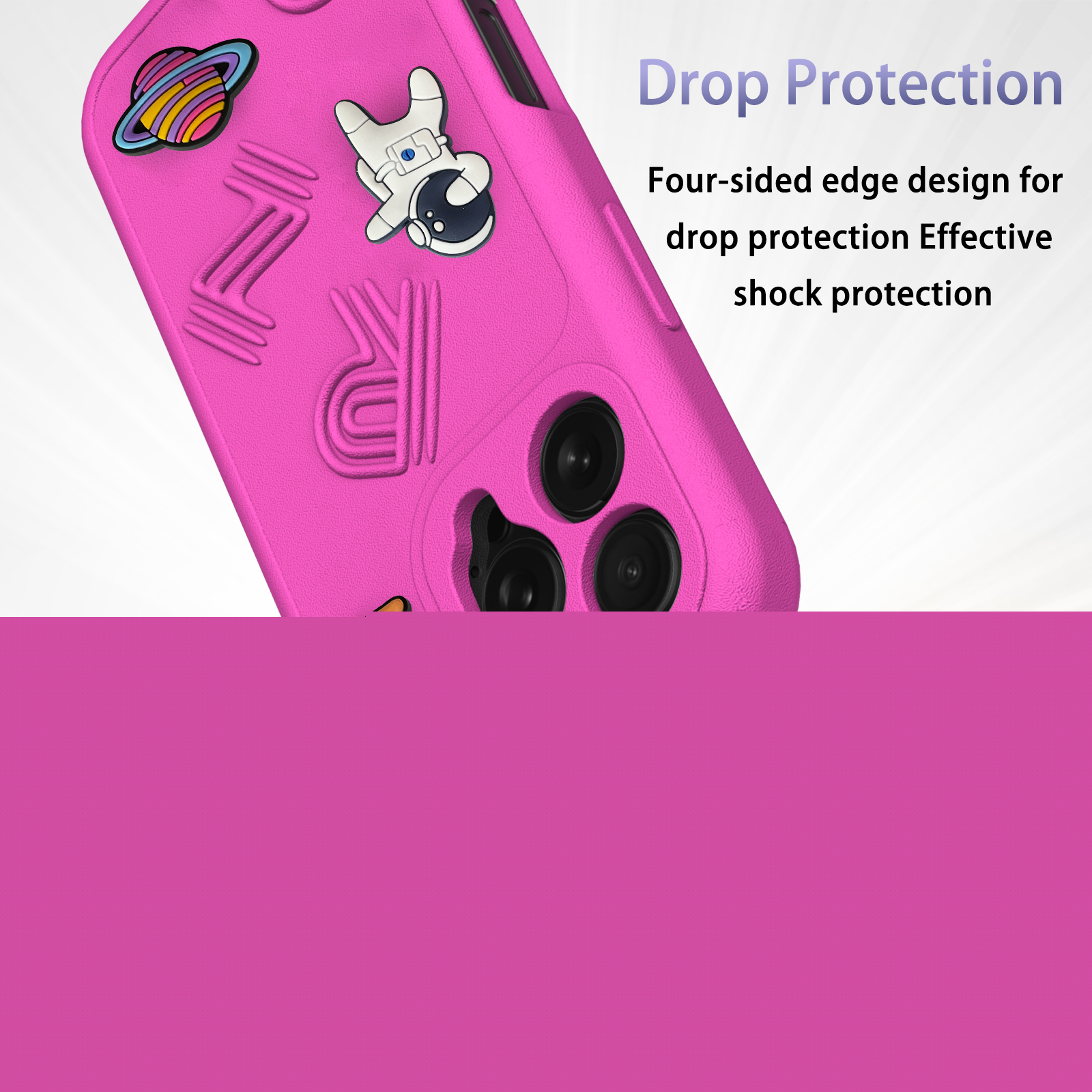 thumbnail image 4 of Case for iPhone 14 Pro Max, Cute 3D Cartoon Phone Case Fashion Cool Funny Design Soft Flexible TPU Protective Case, Women Girls Kids Skin-Feel Silicone Cover for iPhone 14 Pro Max, Rose, 4 of 8