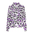 thumbnail image 5 of 2023 Chandail en Molleton Mode pour Femmes 50 % de Réduction Liquidation Mode Automne Hiver Imprimé Léopard Décontracté Sport Col Rond Survêtements Manches Longues Col à Revers Fermeture Éclair Chandails à Capuchon, 5 of 5
