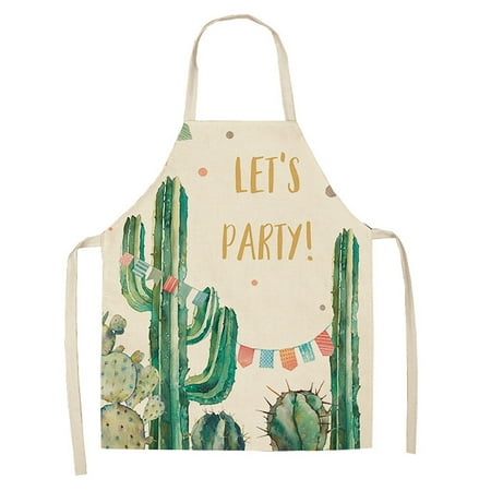 

Fsqjgq Cute Kitchen Apron Small Fresh Cactus Printed Apron Green Printed Apron Home Cleaning Parent Child Apron Waterproof and Oil Proof Coverall Kitchen Needs for Men Linen Blend Clear