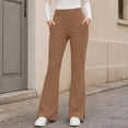 thumbnail image 4 of MOONDU Women's Fleece Lined Flare Leggings with Pockets High Waisted Thermal Warm Bootcut Yoga Pants Winter Casual Trousers 8 Colors S-XXL, 4 of 9
