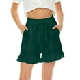 thumbnail image 2 of Spring Saving GaThRRgYP Womens Shorts with Pockets,Women's Summer Casual with Pockets Drawstring Solid Ruffles Short Pants, 2 of 7