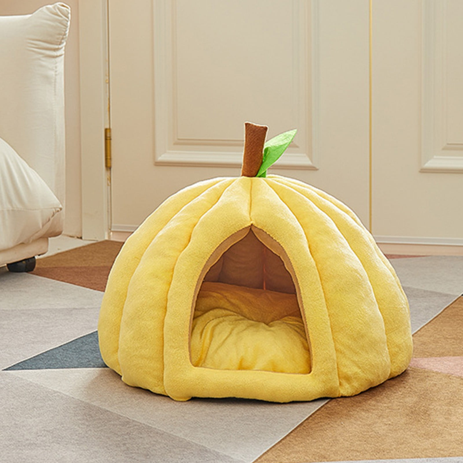 Foldable Pet Tent House, 16"x16"x12" Warm Nest for Cats & Small Dogs, Soft Portable Indoor/Outdoor Bed, Removable Roof, Non-Slip Bottom, Easy-Carry Travel Crate for Kittens Puppies