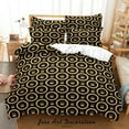 thumbnail image 1 of 3D Yellow Crown Pattern Black Quilt Cover Set Bedding Set Duvet Cover, 1 of 3