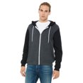thumbnail image 1 of Sudadera con capucha y cremallera completa de polar de polialgodón unisex DRK GRY HTR/ BLK XS Bella + Lienzo 3739, 1 of 1