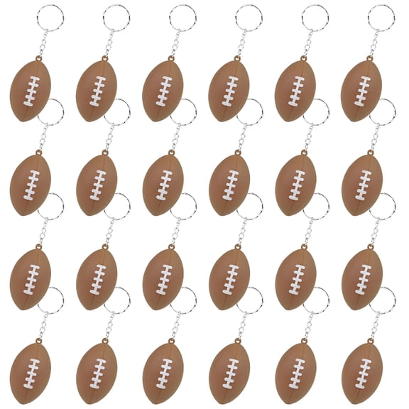 BESTSKY 24 Pcs Mini Football Keychains, Football Stress Ball Keychains, Football Keychain Bulk for Boys Girls, Party Favors, School Carnival Reward, Party Bag Gift Fillers, Rugby
