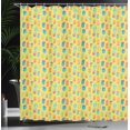 thumbnail image 3 of Ambesonne Tropical Shower Curtain, Ornamental Pineapples Plot, 69"Wx84"L, Burnt Sienna Multicolor, 3 of 4