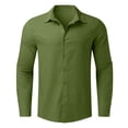 thumbnail image 4 of GJSYRH Boy Long Sleeve Dress Shirts for Teens, Toddler Boys Kids Collared Button Down Uniform Shirt Green 13-14 Years, 4 of 4