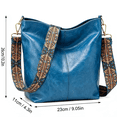 thumbnail image 6 of WANDF Hobo Bag for Women,Chic PU Sling Shoulder Bags with Wide Strap,Retro Commuter Bag with Coin Purse for Ladies,Crossbody Tote Bag Handbag for Work, Shopping,Travel(Blue), 6 of 7