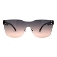 thumbnail image 1 of Panel Shield Lens Horned Rimless Large Sunglasses Slate Peach Smoke, 1 of 4