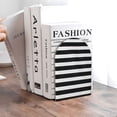 thumbnail image 6 of Naloa Black And White Stripes 2 Pcs Bookend Large Capacity Office Book Ends for Home Office Library School Study Decoration, 6 of 8