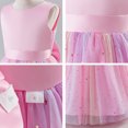 thumbnail image 5 of IDOPIP Butterfly Flower Girl V-Back Bow Dress for Kid Wedding Pageant Party Shiny Bownkot V-backless Tulle Dress Wedding Bridesmaid Pageant Party Long Maxi Gown 7-8 Years Pink - Sequin Star, 5 of 6