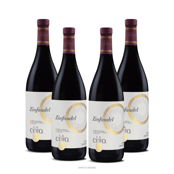 Vino Tinto Zinfandel L. A. Cetto 750ml Paquete de 4 Botellas