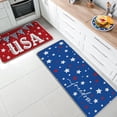 thumbnail image 5 of 4th of July USA Patriotic Kitchen Rugs Set of 2, America Freedom Red Blue Stars Polka Dot Flag Kitchen Mats Decor, American Floor Door Mat Home Decorations -17x29 and 17x47 Inch, 5 of 6