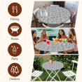 thumbnail image 7 of Light Blue Floral Round Tablecloth, Fitted Table Cover with Elastic for 55"-60" Round Tables, Rustic Vintage Flowers Botanical Spring Table Cloth Outdoor Indoor Dinning Party Waterproof Tablecloths, 7 of 7