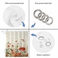 thumbnail image 5 of Vintage Spring Floral Waterproof Fabric Shower Curtain, Summer Botanical Red Waterproof Fabric Shower Curtain for Bathroom Curtains Bathtubs Hotel Washable Shower Curtains with 12 Hooks Small 36x72in, 5 of 8