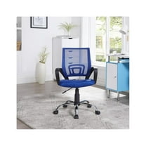 Ergonomic Mesh Office Chair with Adjustable Height & Tilt – Swivel Task Chair with Armrests, Rolling Casters & Lumbar Support – Mid Back Mesh Desk Chair for Home Office Comfort – Blue