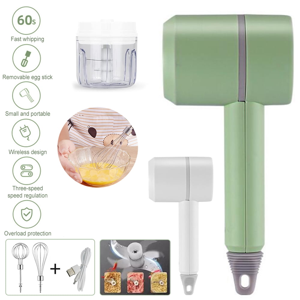 Whisk PP Environmental Protection Plastic Hand Mixer Electric High-Capacity Lithium Battery Egg Beater Small and Portable Three-Speed Speed Regulation Beaters Suitable for Families Restaurants