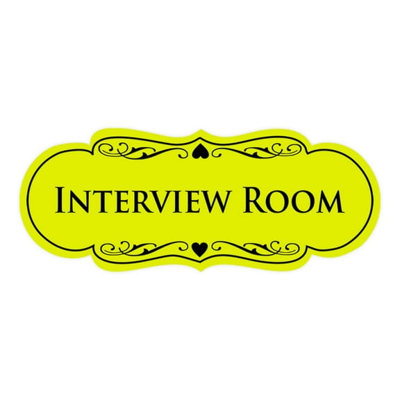 Signs ByLITA Designer Interview Room Sign (Yellow / Black) - Large