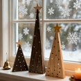 thumbnail image 2 of Shoreew 3Pcs Rustic Wood Christmas Trees Handmade Shelf Decor for Mantel & Tabletop Farmhouse Holiday Ornaments, 2 of 7