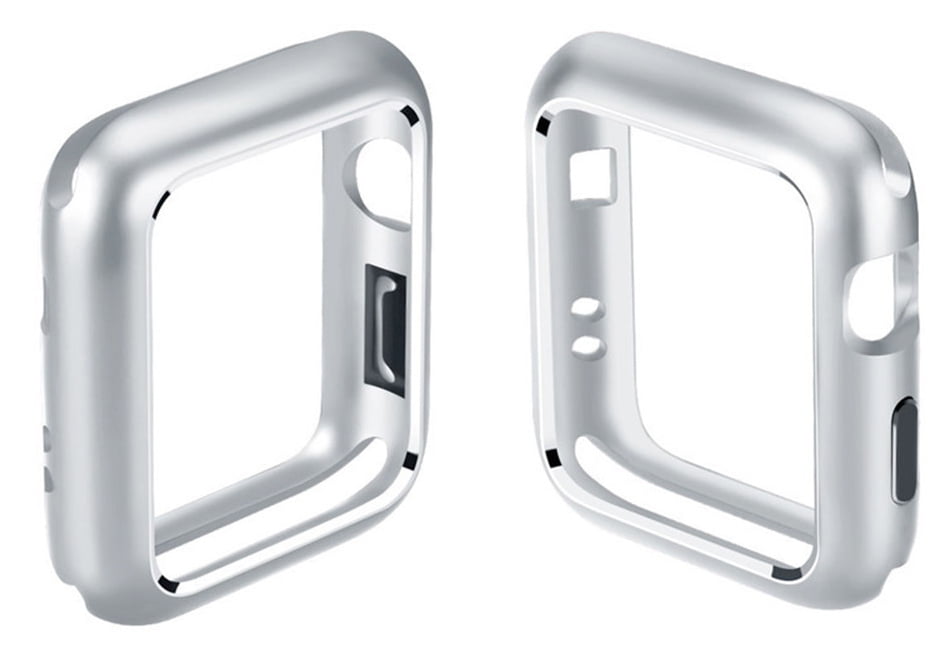 40mm Case, Nakedcellphone [Silver] MAGNETIC Snap-On Aluminum Cover 
